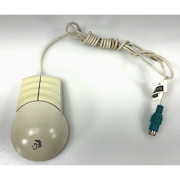 Vintage Packard Bell #MUSBJL Off-White Mechanical Ball Wired Mouse Tested - Picture 5 of 10